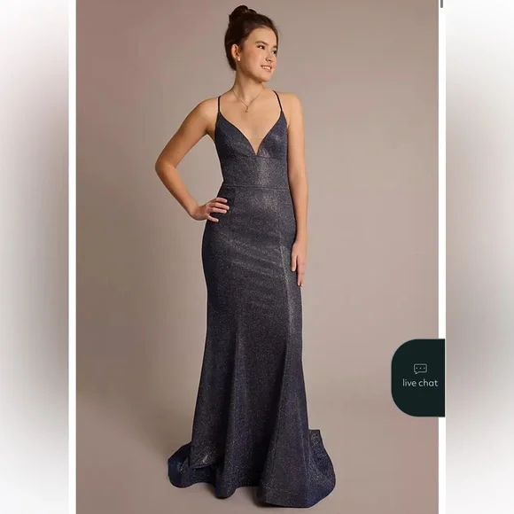 Sparkling Midnight Blue Prom Formal Event Wedding Guest STUNNING Dress, NWT! - Picture 1 of 13